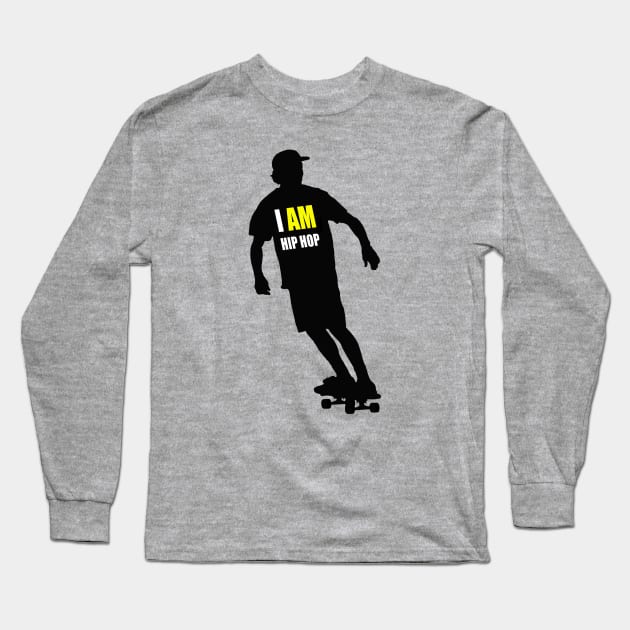 IAHH-SILHOUETTE-SKATEBOARDER-MALE Long Sleeve T-Shirt by DodgertonSkillhause